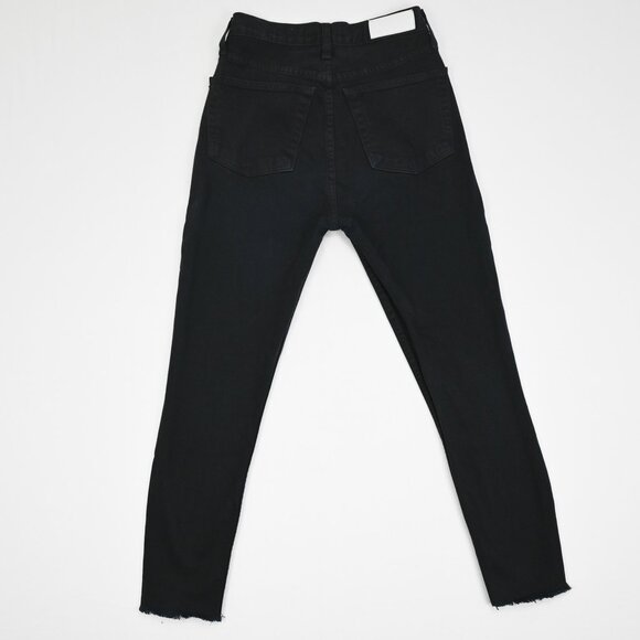 RE/DONE Original High-rise Ankle Jean Black Button Fly Raw Hem - Picture 3 of 5